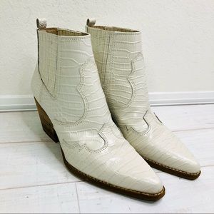 Sam Edelman Winona Croc Ankle Boots Size 8.5